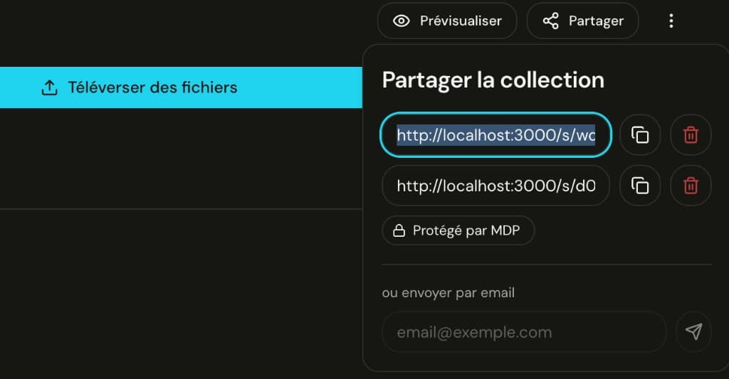 Partage de collection HubGrid
