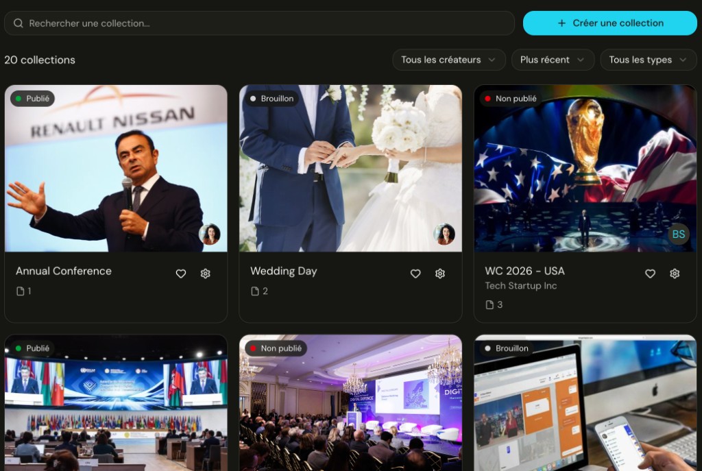 Interface HubGrid — espace de travail